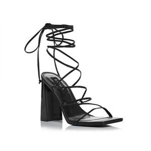 AQUA like new lace up block heels with square toe